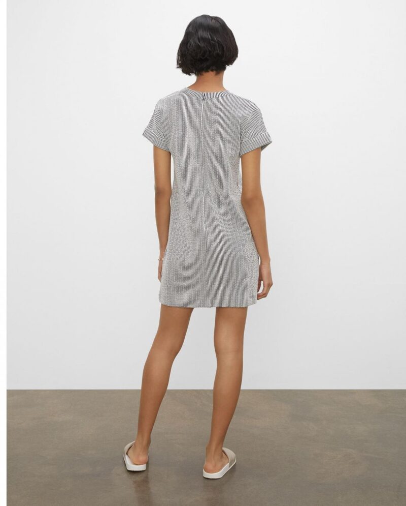 Womens Textured Stripe Dress White/Black | Club Monaco Dresses & Jumpsuits - Image 2