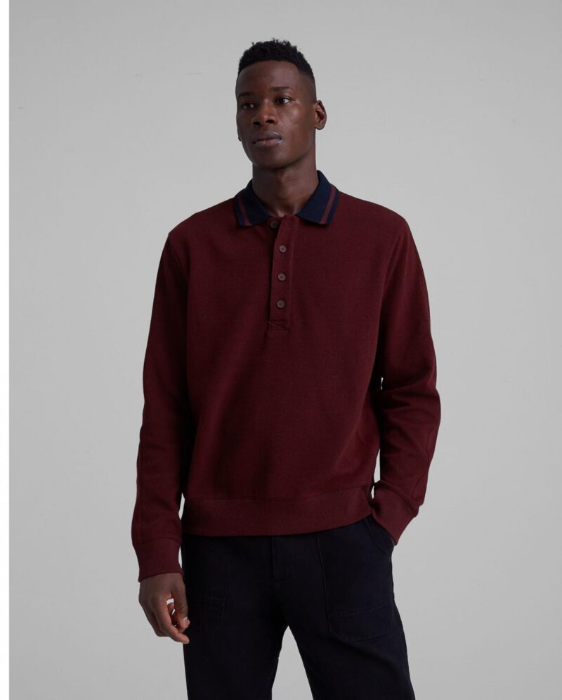 Mens Texture Blocked Polo Red | Club Monaco Sweatshirts & Polos