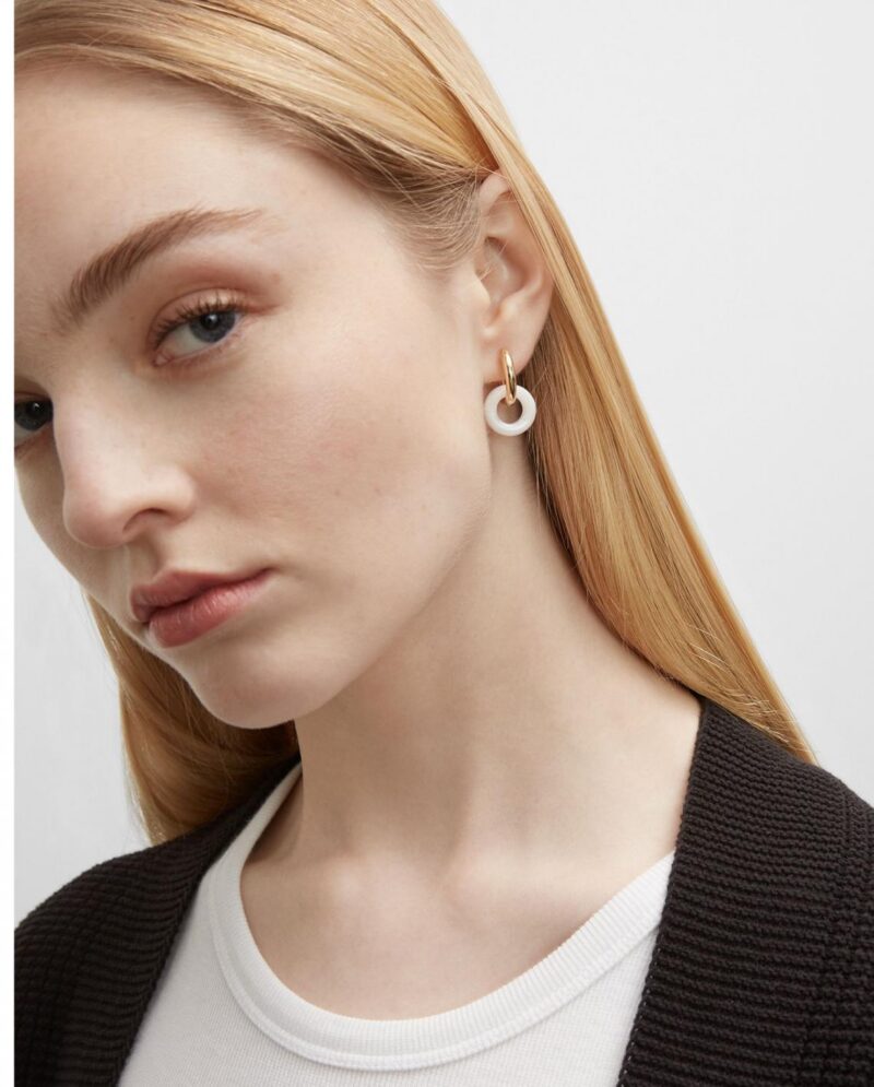 Womens Ring Hoop Earrings Cream | Club Monaco Jewelry & Hair Accessories