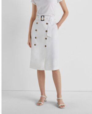 Womens Belted Pencil Skirt White | Club Monaco Skirts