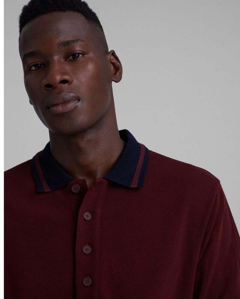 Mens Texture Blocked Polo Red | Club Monaco Sweatshirts & Polos - Image 3