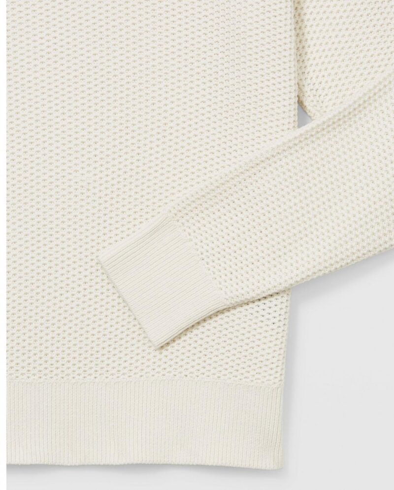 Mens Jacquard Stitch Crew White | Club Monaco Sweaters - Image 4