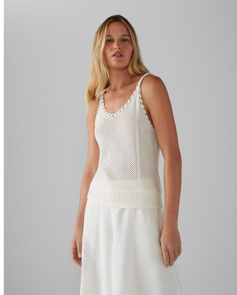Womens Crochet Tank White | Club Monaco Cashmere Sweaters