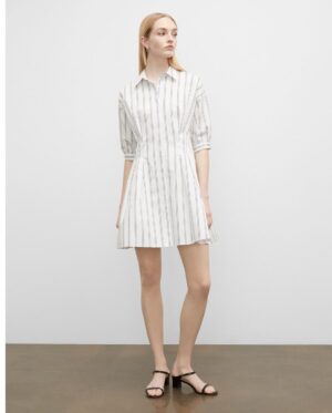 Womens Striped Sculptural Sleeve Dress White Multi | Club Monaco Dresses & Jumpsuits