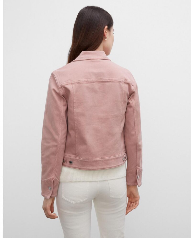 Womens Tea Dyed Zip Front Trucker Jacket Rose Red | Club Monaco Outerwear - Image 2