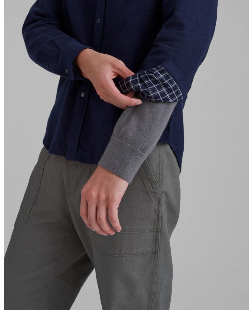 Mens Doublefaced Plaid Shirt Navy | Club Monaco Shirts - Image 2