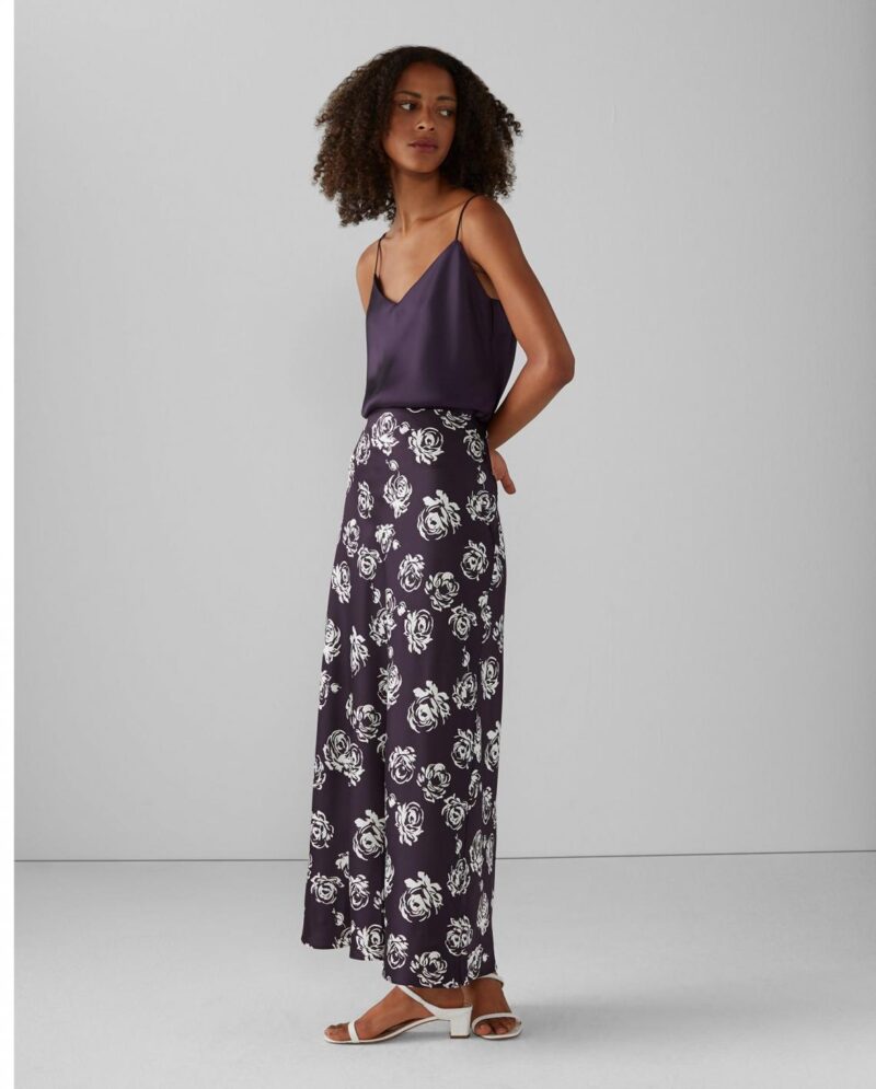 Womens Printed Slip Skirt Purple Multi | Club Monaco Skirts - Image 3