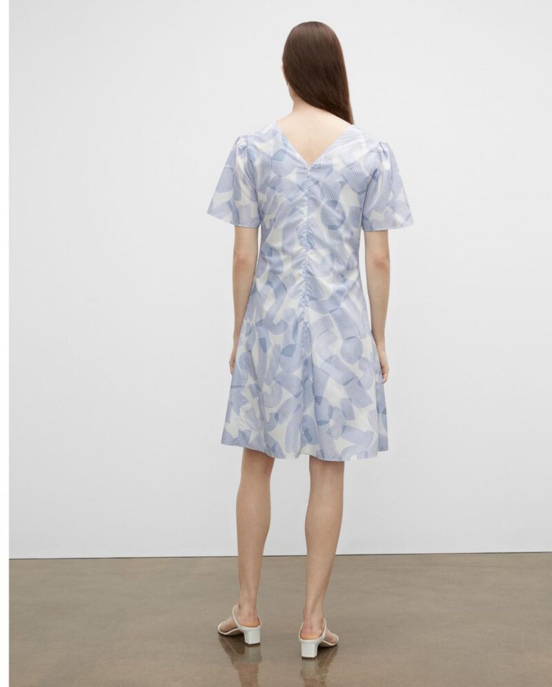 Womens Printed Ruched Front Dress Blue Multi | Club Monaco Dresses & Jumpsuits - Image 2