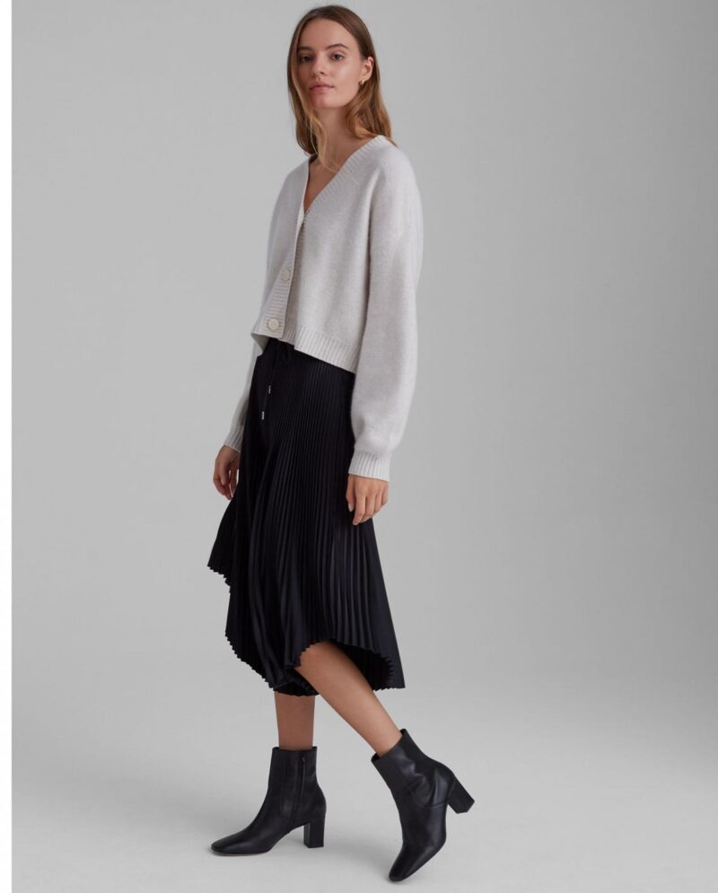 Womens Pleated Scoop Hem Skirt Black | Club Monaco Skirts - Image 4