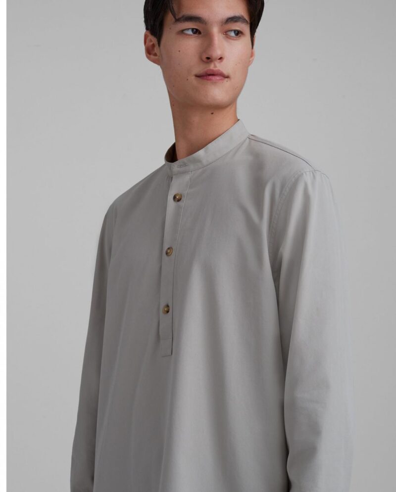 Mens Band Collar Popover Shirt Sage | Club Monaco Shirts