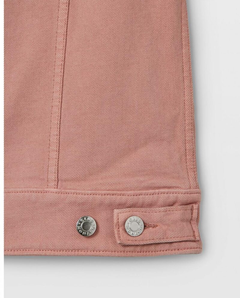 Womens Tea Dyed Zip Front Trucker Jacket Rose Red | Club Monaco Outerwear - Image 6