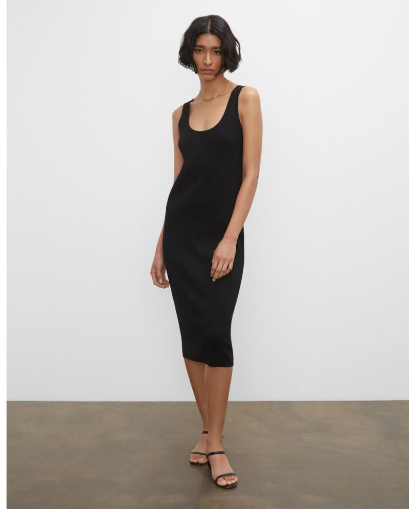 Womens Ribbed Summer Dress Black | Club Monaco Dresses & Jumpsuits
