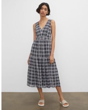 Womens Cross-Back Dress Plaid Multi | Club Monaco Dresses & Jumpsuits